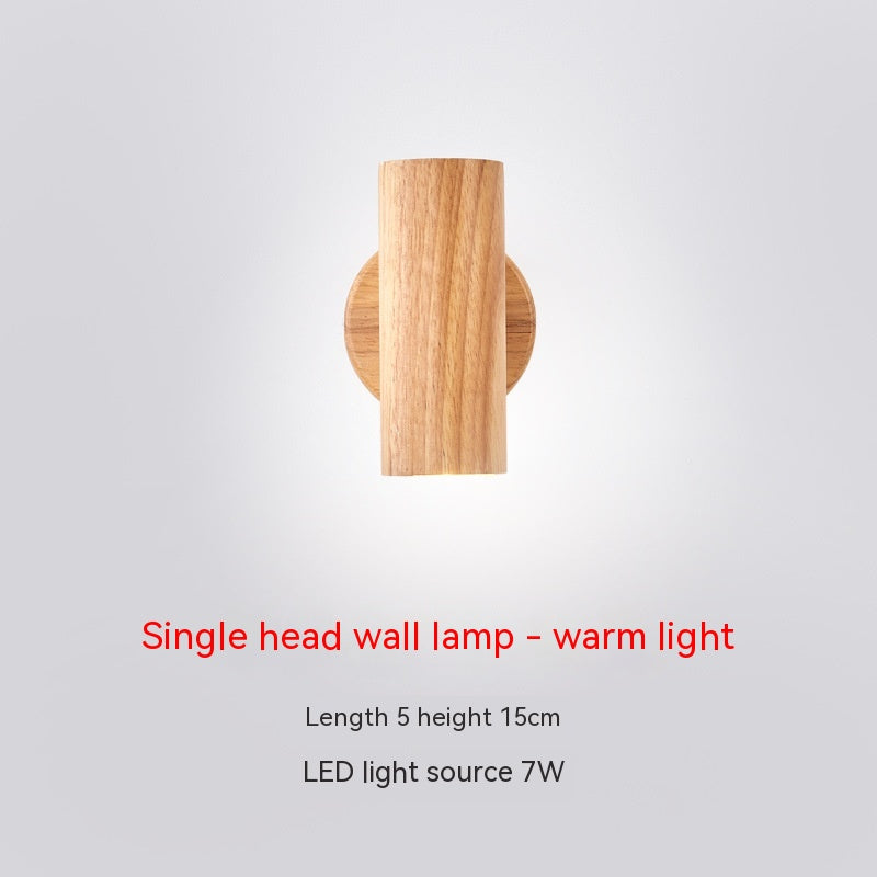 Wooden Bedroom Wall Lamp